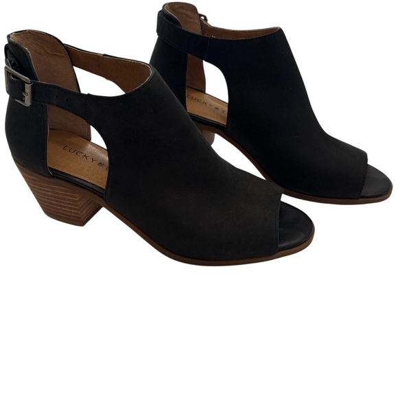 Lucky Brand Shoes - Lucky Brand Black Open-Toe Block Heel Sandal/Bootie/Mule - Women’s Size 8